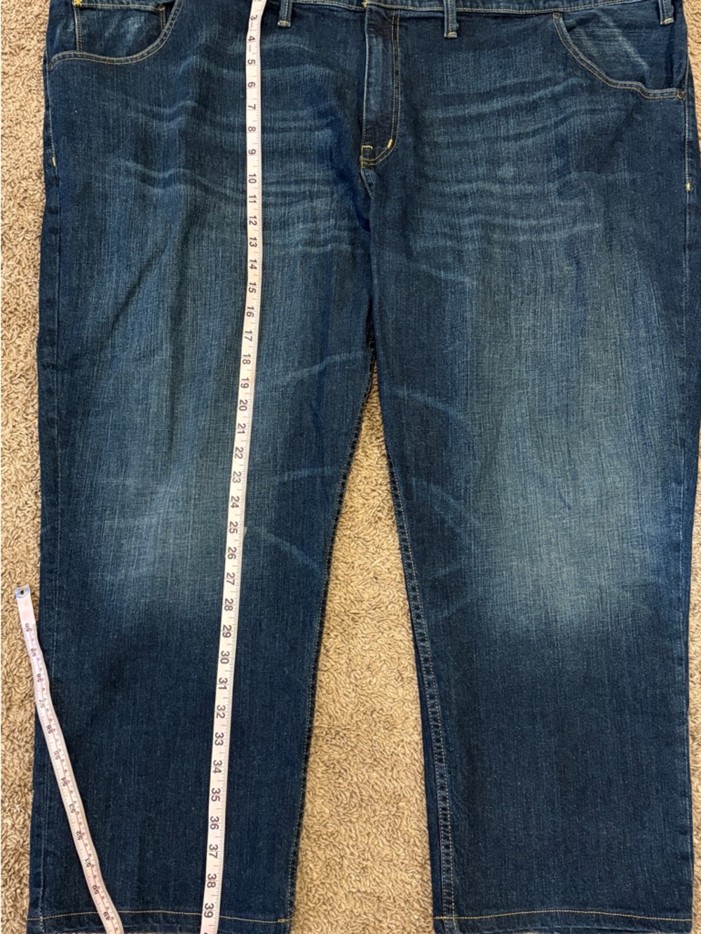 Men's 58x30 Dark Wash  Straight Jeans Big and Tall Stretch